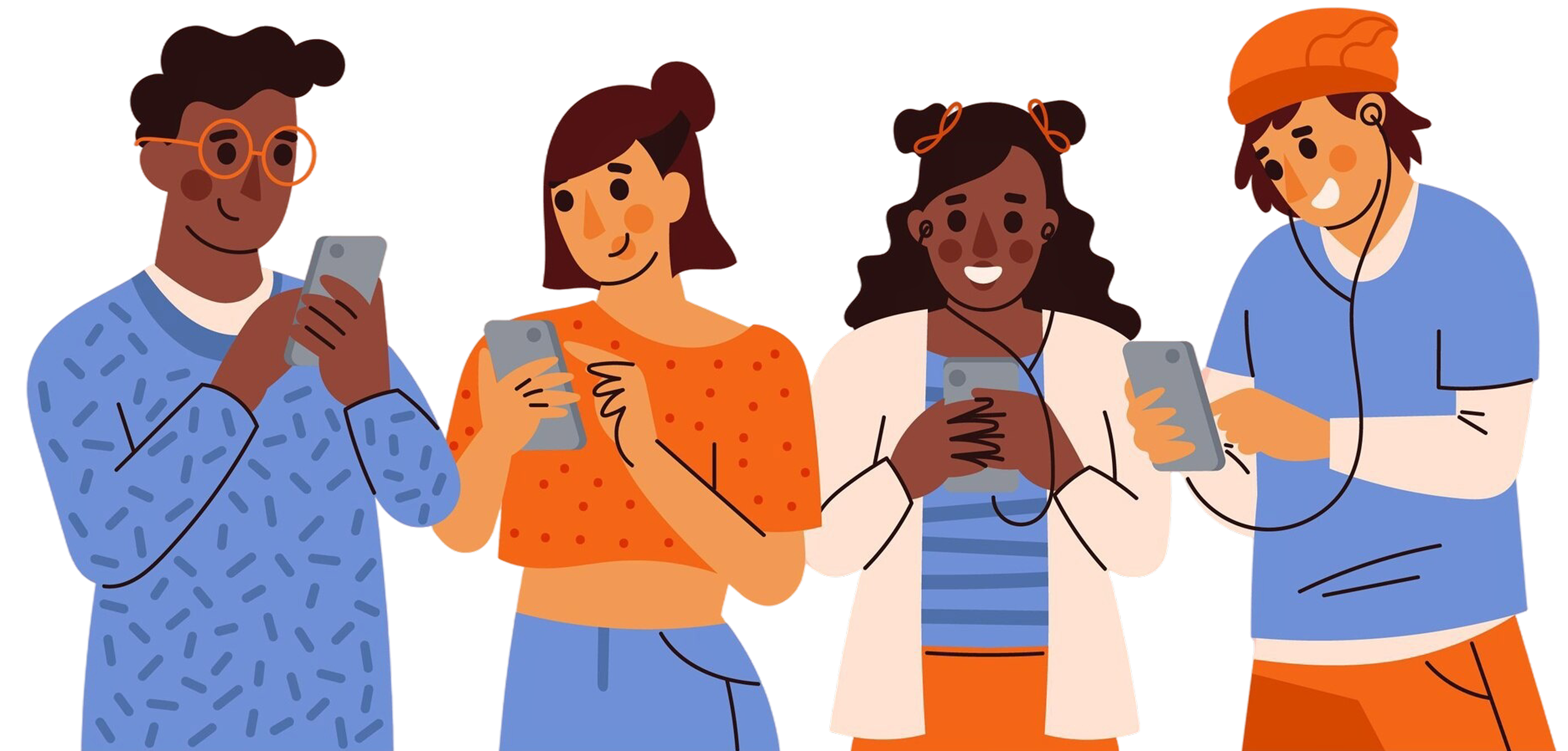 People using mobile devices